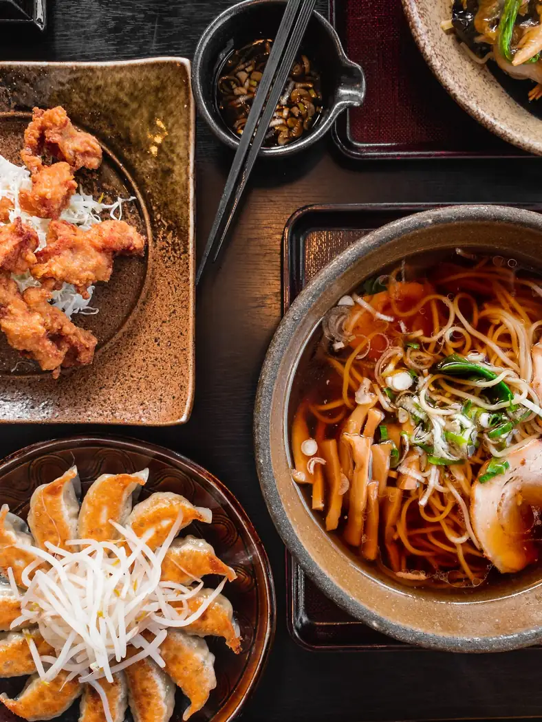 Japanese food spread